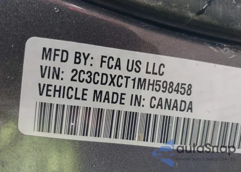 2021 Dodge Charger R/T z USA, uszkodzony, nr VIN 2C3CDXCT1MH598458